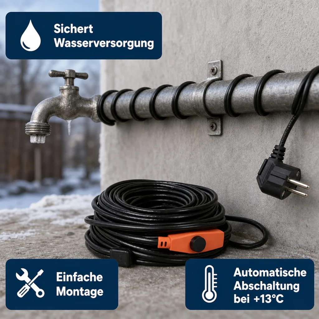Frostschutz Heizleitung, 14 m, 224 Watt