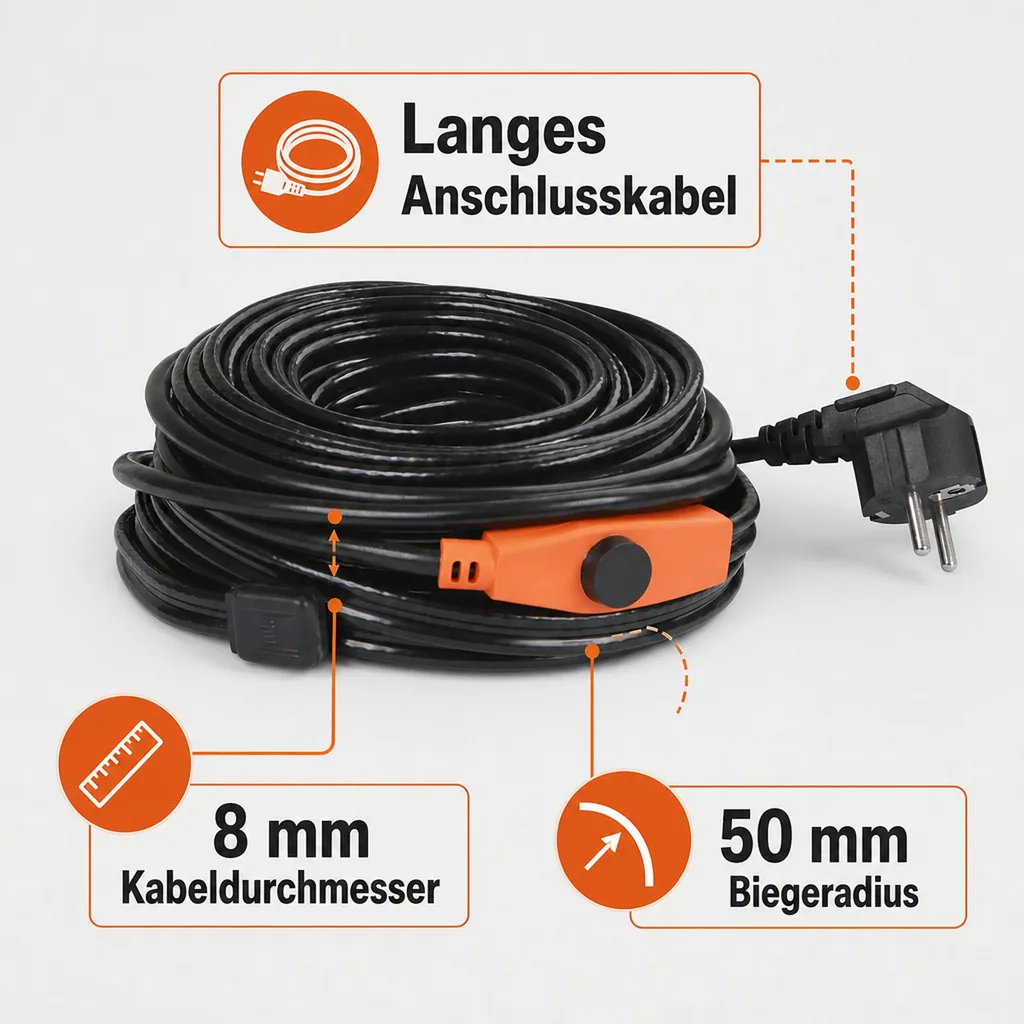 Frostschutz Heizleitung, 14 m, 224 Watt