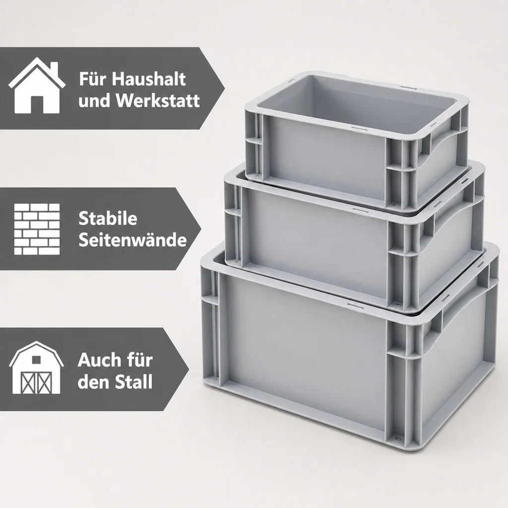 Eurobox 30x20x07 cm grau, 2,9 l
