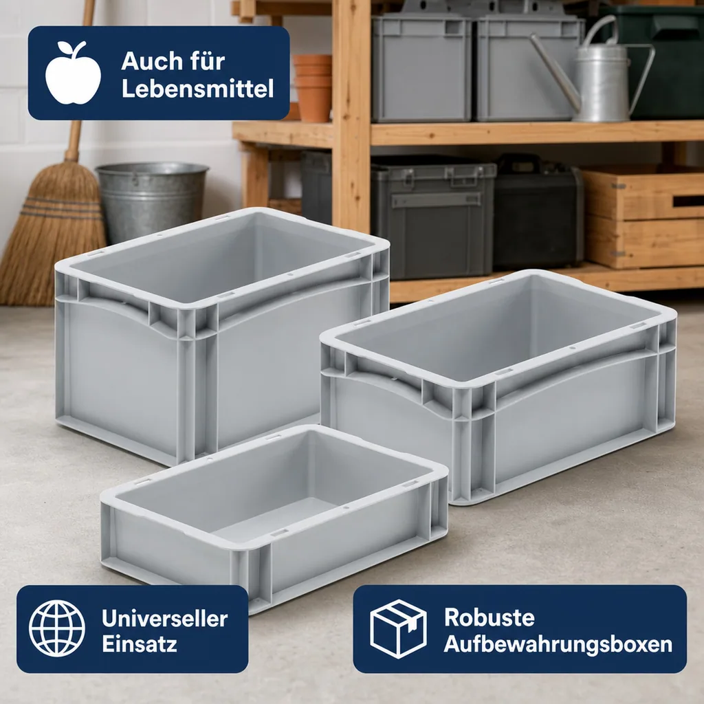 Eurobox 30x20x07 cm grau, 2,9 l