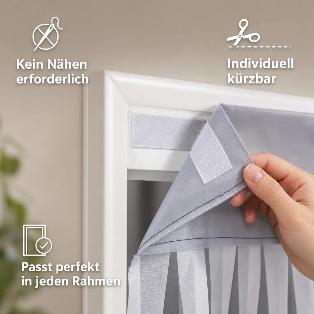 Türvorhang grau-weiß