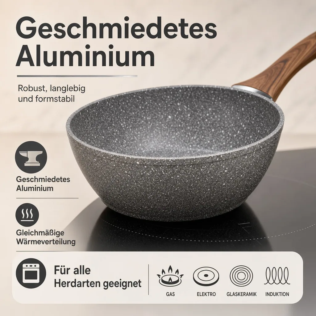 Aluminiumpfanne "Nevada" tief 28 cm (1 x geschmiedete Jumbo-Aluminiumpfanne)