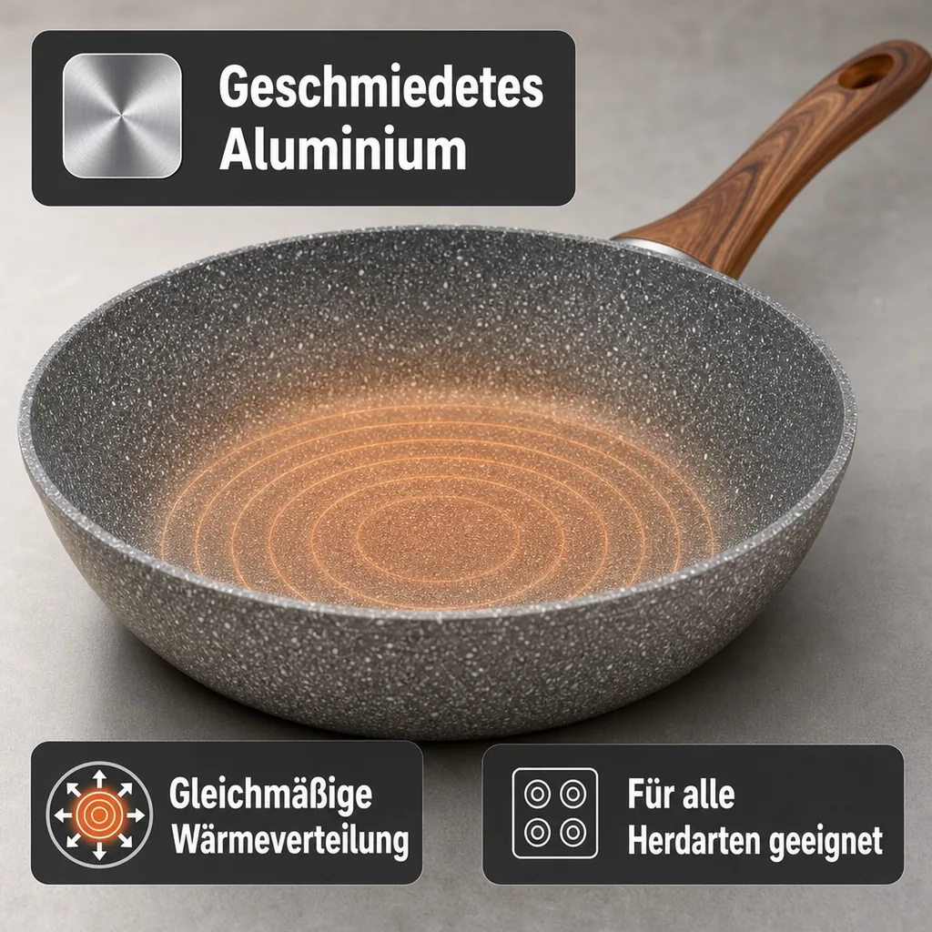 Aluminiumpfanne „Nevada“ tief 24 cm (1 x geschmiedete Jumbo-Aluminiumpfanne)