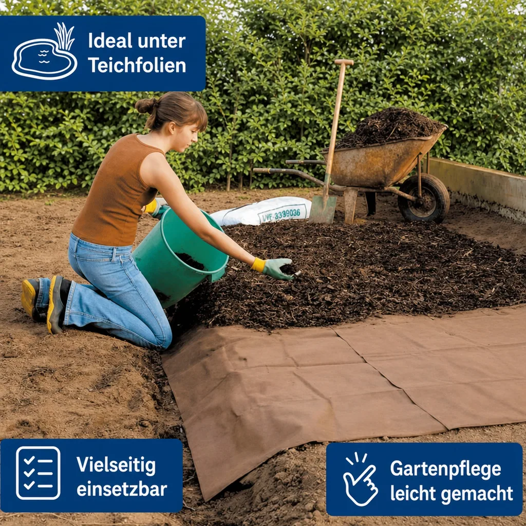 Mulch Vlies, 10 x 1.5 m,70 g/m², braun