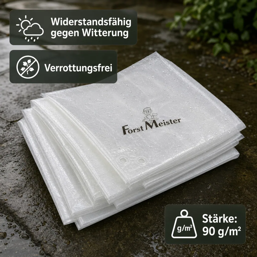 Abdeckplane, transparent, stark 90 g/m², 3 x 4 m