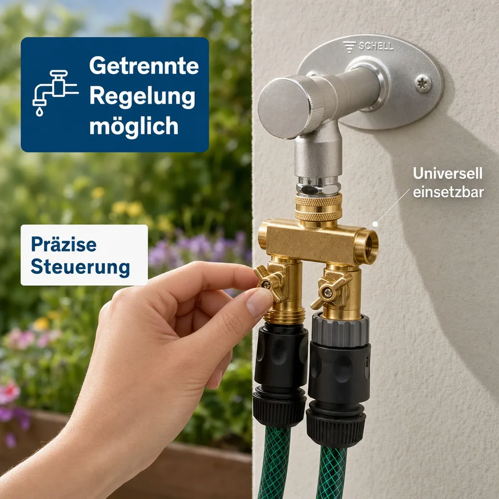Wasserverteiler 2 Wege Außengewinde 3/4"
