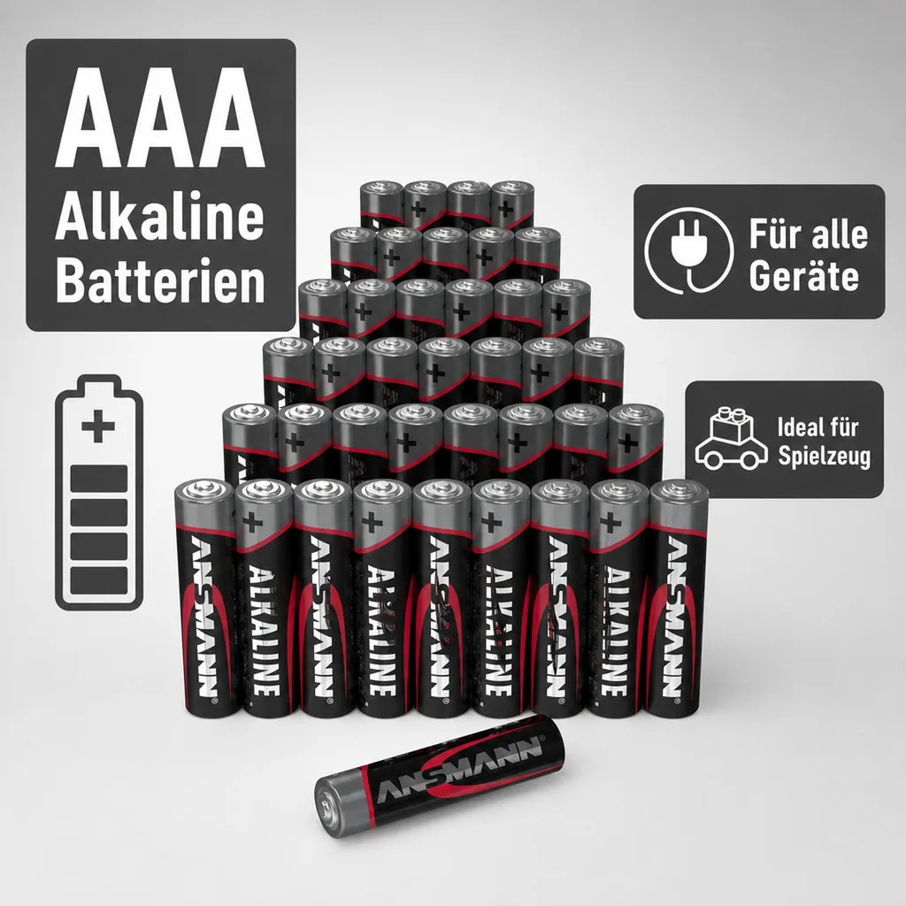 Alkaline Micro (AAA) Batterien - 40 Stück