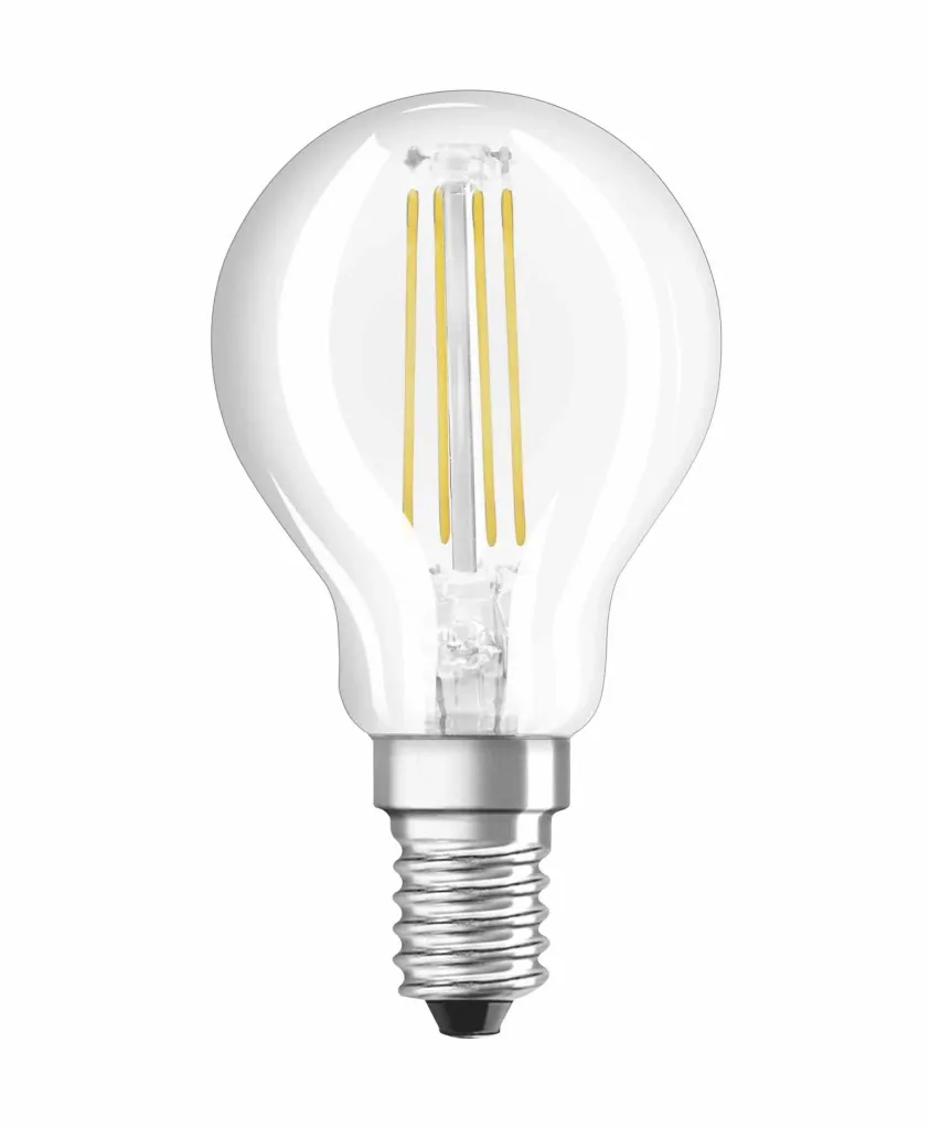 LED CLASSIC P25 Filament Lampe in Tropfenform mit 2,5 Watt, E27, warmweiß, klar