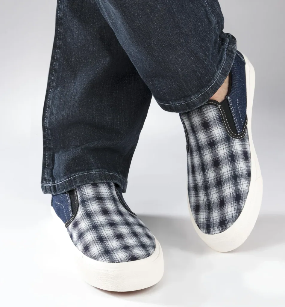 Canvas Slipper, blau/kariert, Gr.40