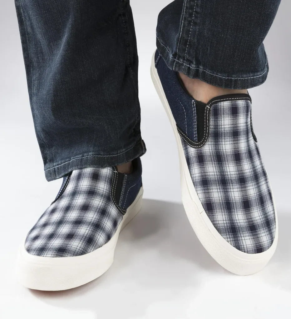 Canvas Slipper, blau/kariert, Gr.40