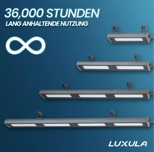 LED-HighBay in linearer Form bietet 50 W, 6200 lm, 5000 K (neutralweiß) und IP65 Schutz