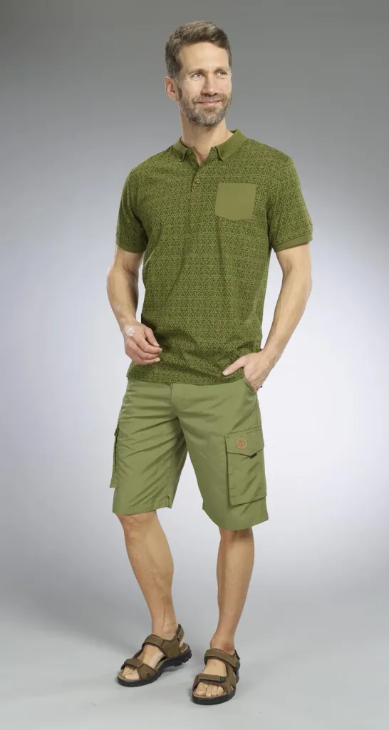 Poloshirt gemustert, Farbe oliv, Gr.M