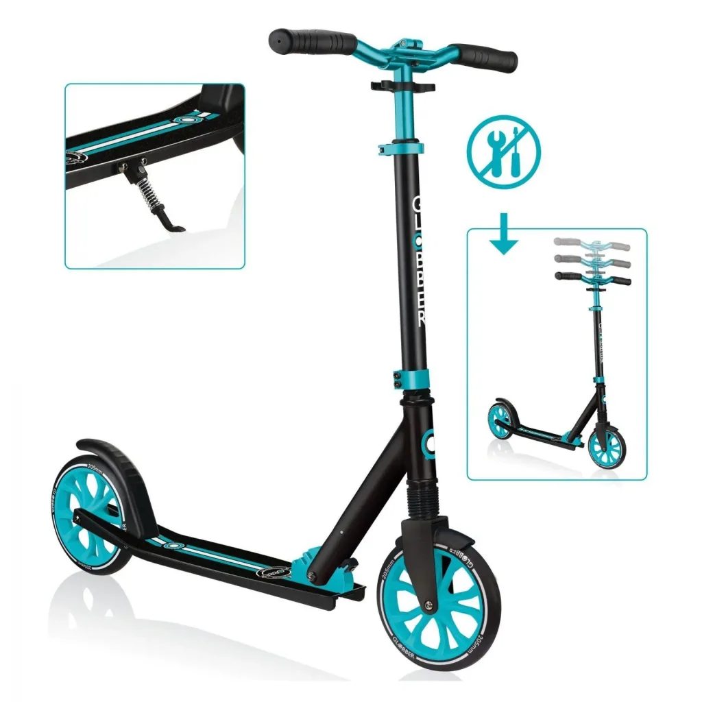 NL 205 Tretroller, 205 mm, ABEC 7, höhenverstellbar, Frontfederung, Klappmechanismus, türkis