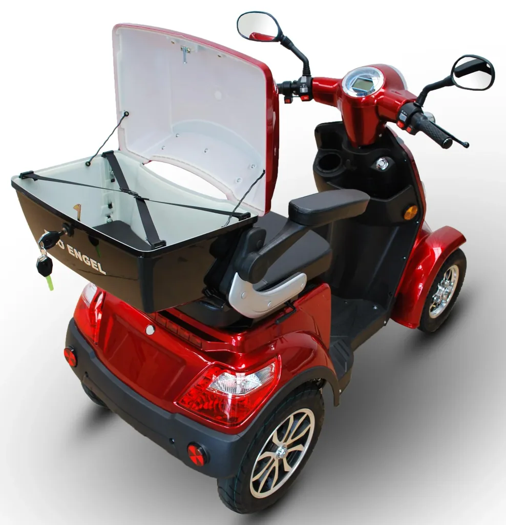 E-Scooter rot - 4 Räder - 25 km/h - Seniorenmobil