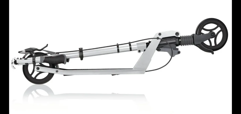 ONE K 165 DELUXE Tretroller, 165 mm, ABEC 7, höhenverstellbar, Handbremse, Klappmechanismus, silber