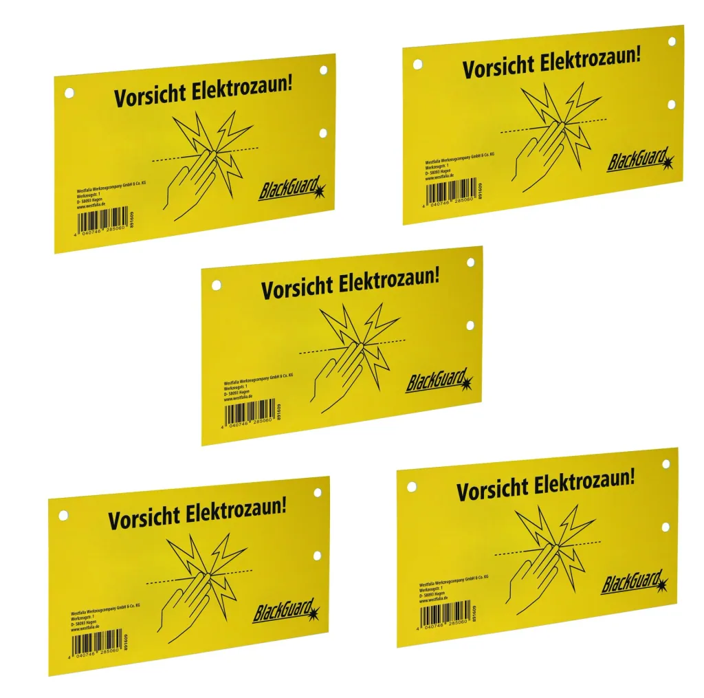 Warnschild hook - in DE/EN 2-seitig bedruckt 5er Set
