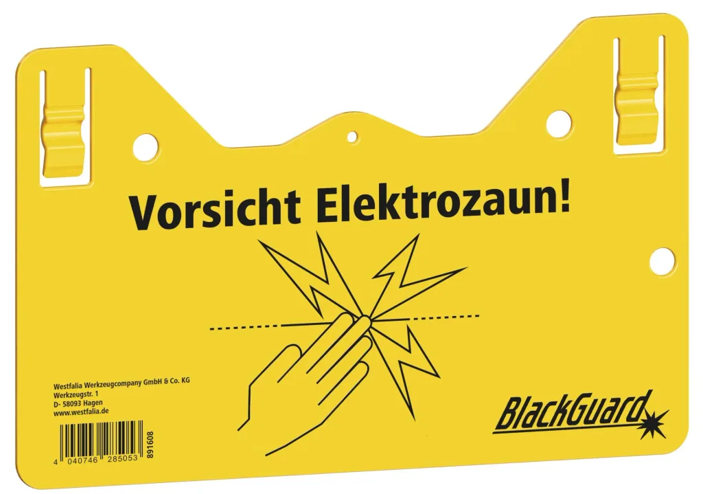 Warnschild hook - in DE/EN 2-seitig bedruckt 5er Set