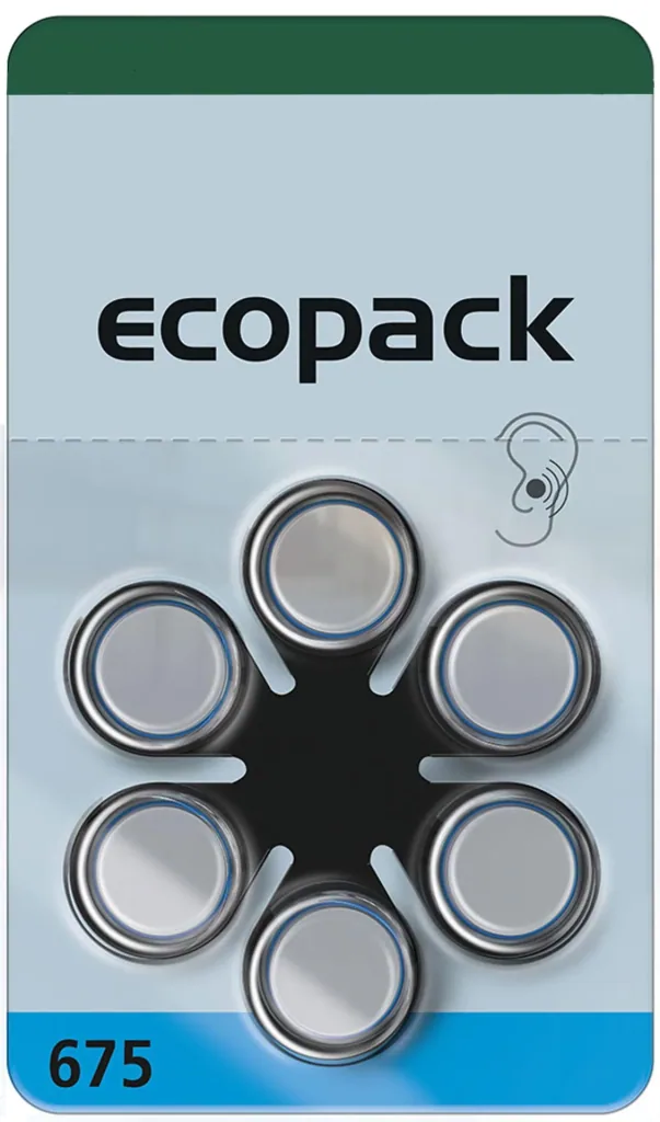 Hörgerätebatterie Ecopack Typ 312(PR41) BRAUN - 6 Stück