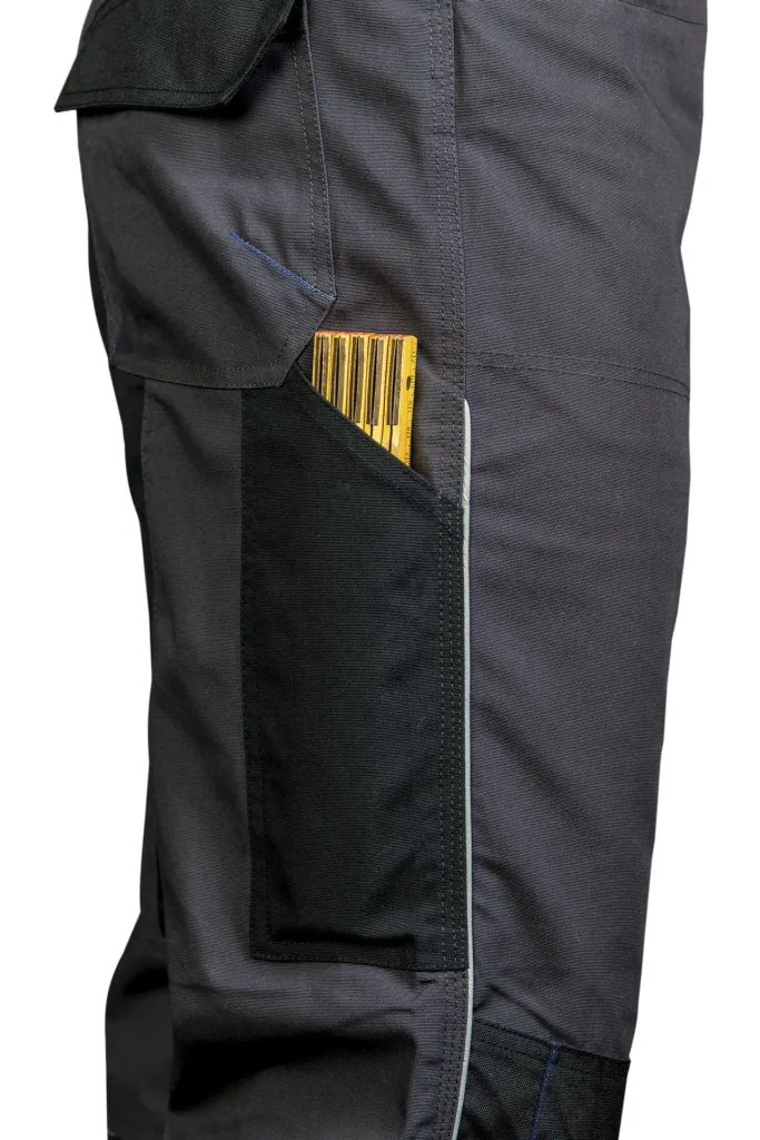 Arbeits Latzhose, Farbe grau/royal, Gr. 50