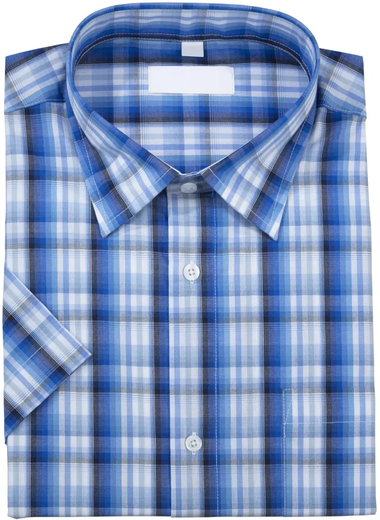 Baumwollhemd halbarm, kariert, Länge 105cm, Gr. 39/40, farblich sortiert