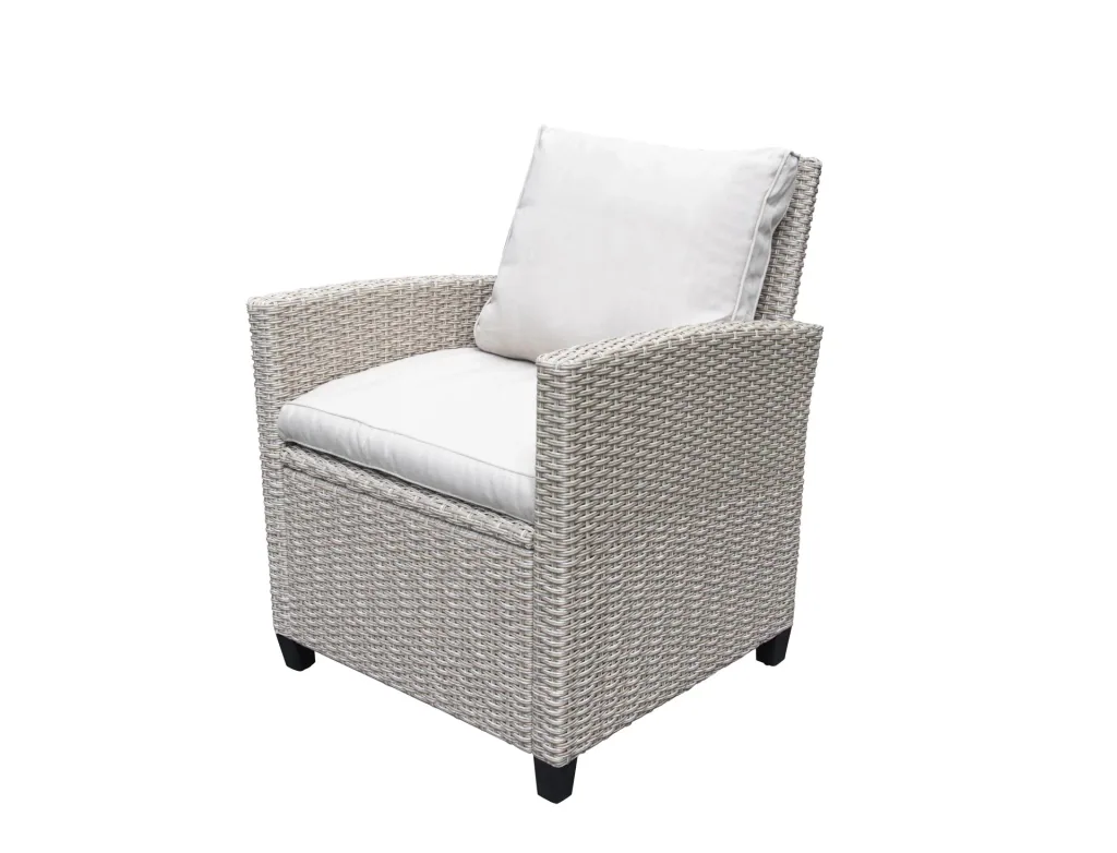 Polyrattangruppe Madeira bicolor mit hellen Kissen