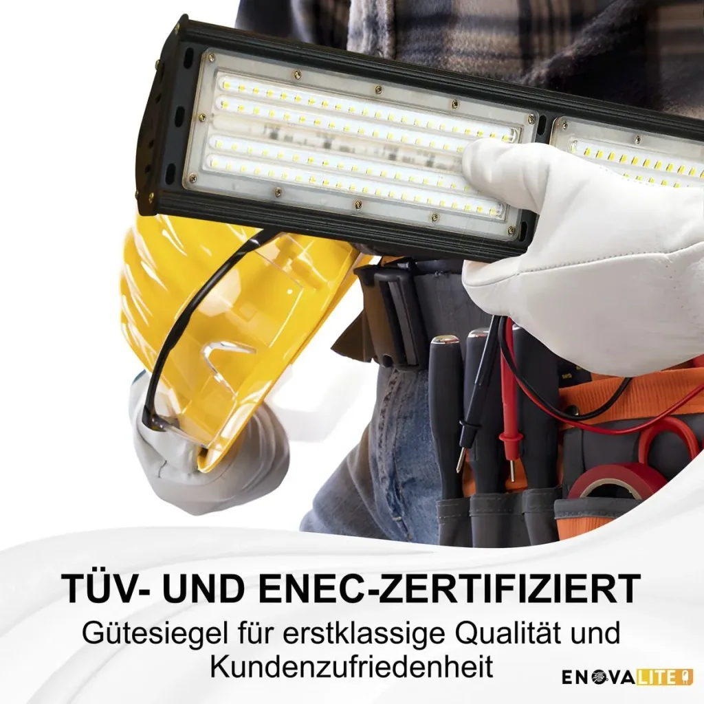 LED-HighBay in linearer Form bietet 50 W, 6000 lm, 5000 K (neutralweiß), IP65 & ENEC-Zertifizierung