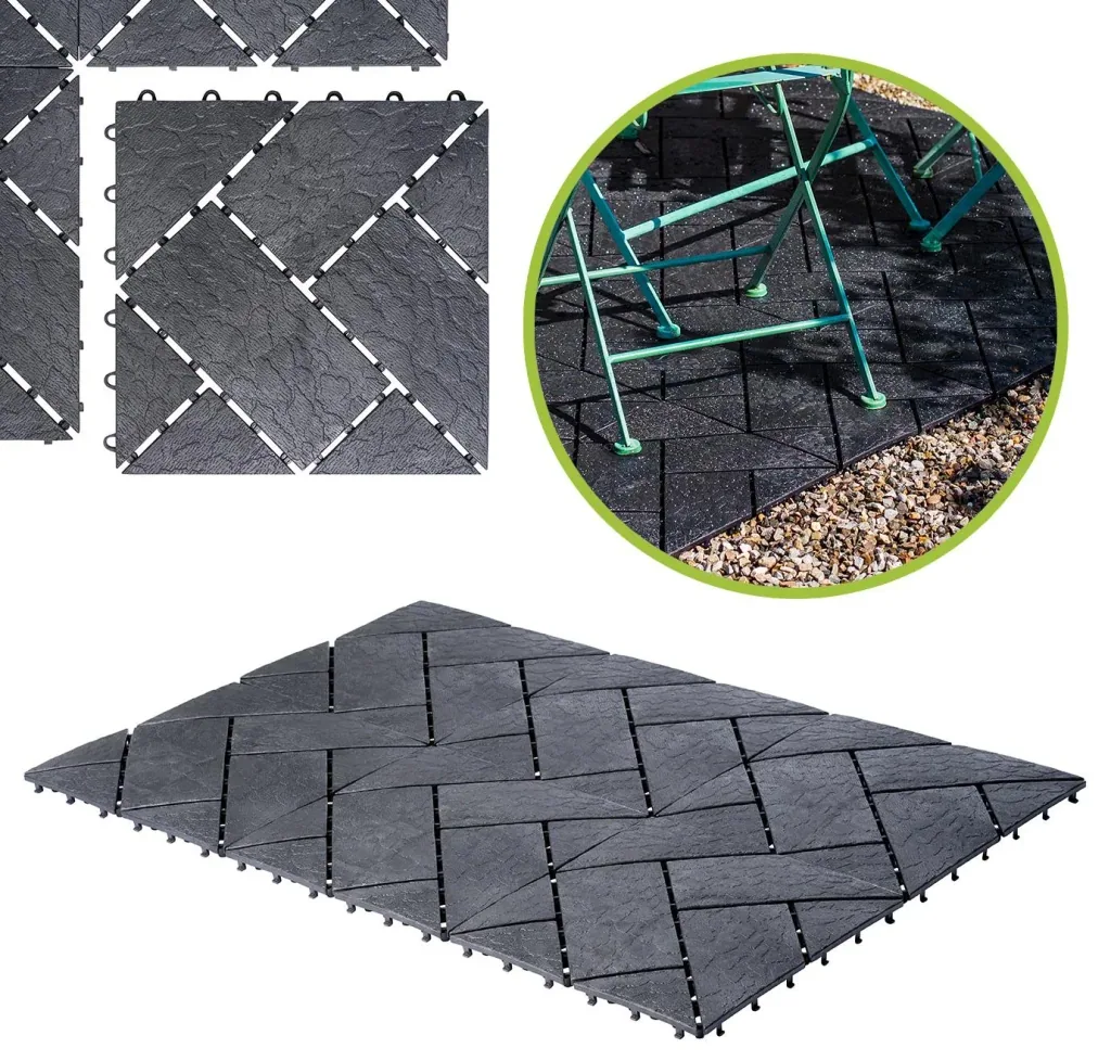 Gartenplatten, Schiefer-Optik, 30 x 30 cm, 6er-Set