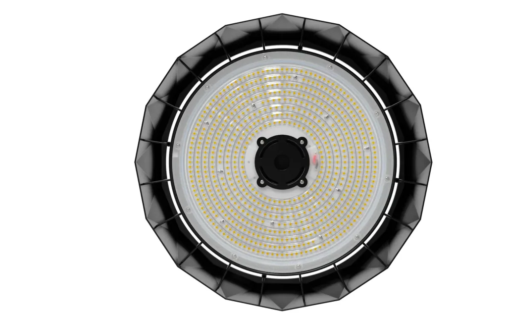 Die LED-HighBay PRO mit Diamant Design bietet 150 W, 22500 lm, 5000 K, IP65 Schutz, Philips Netzteil & Lumileds LED
