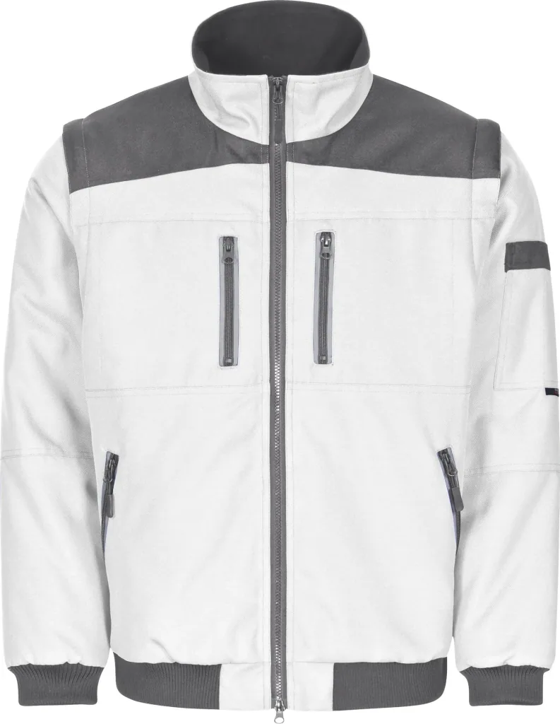 Funktionsblouson, weiss-grau, Gr. M