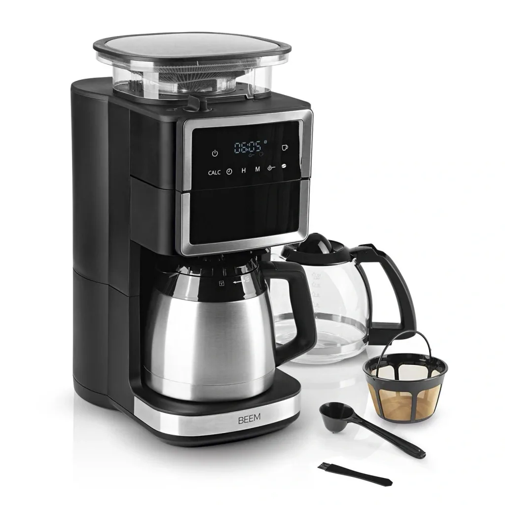 Kaffeemaschine mit Kegel-Mahlwerk "Fresh-Aroma-Perfect III Duo" mit 1,25 l Glaskanne und 1,25 l Thermokanne