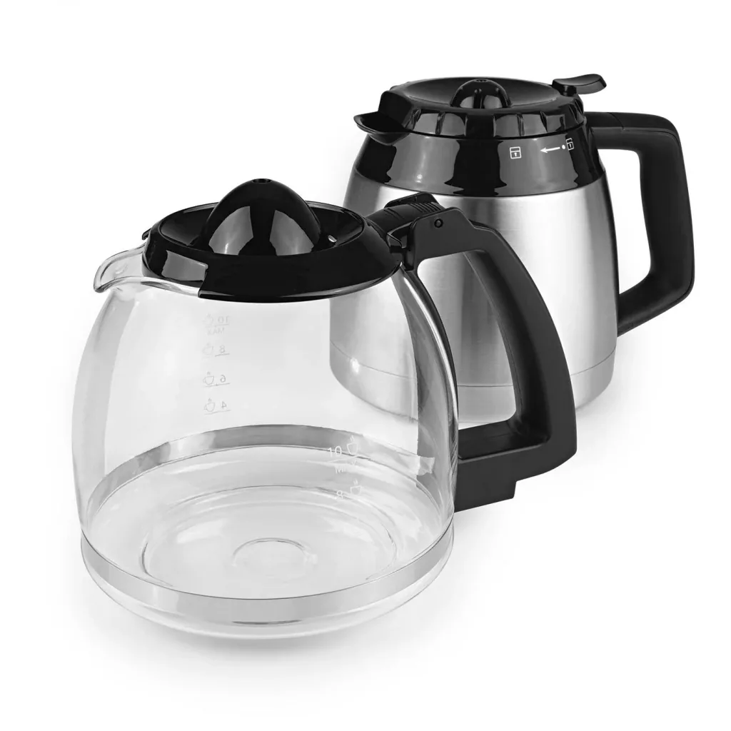 Kaffeemaschine mit Kegel-Mahlwerk "Fresh-Aroma-Perfect III Duo" mit 1,25 l Glaskanne und 1,25 l Thermokanne