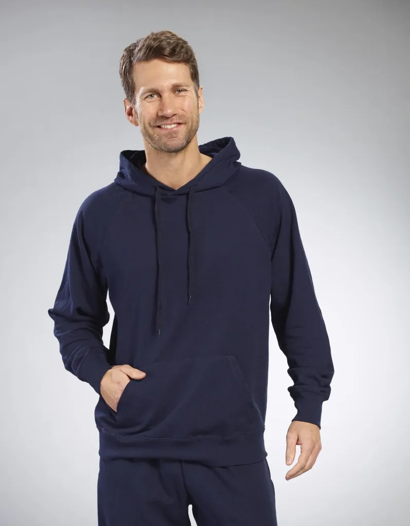 Hoody mit Kängurutasche, Farbe marine, Gr.M