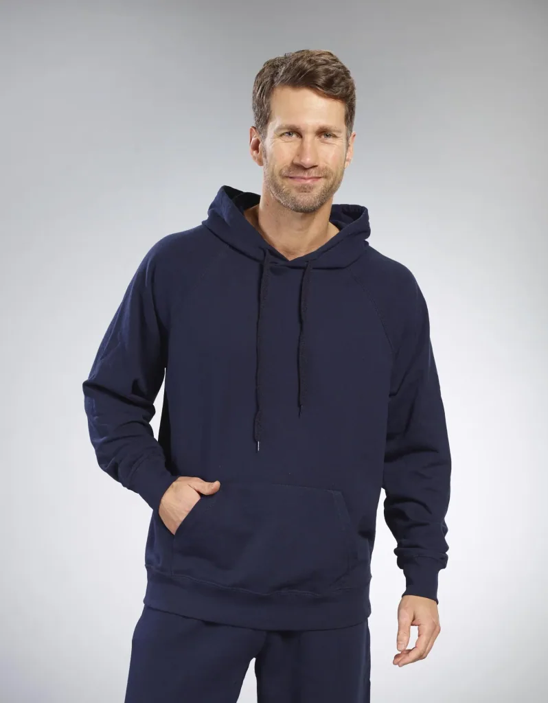Hoody mit Kängurutasche, Farbe marine, Gr.M