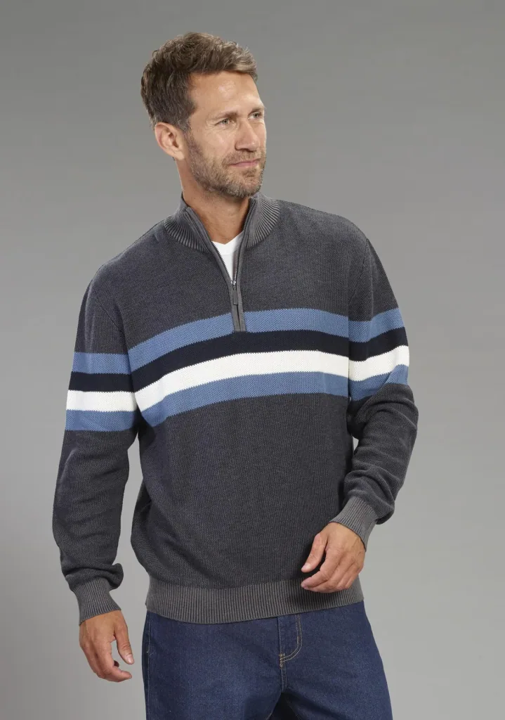 Pullover mit Stehkragen, Farbe blau, Gr.M