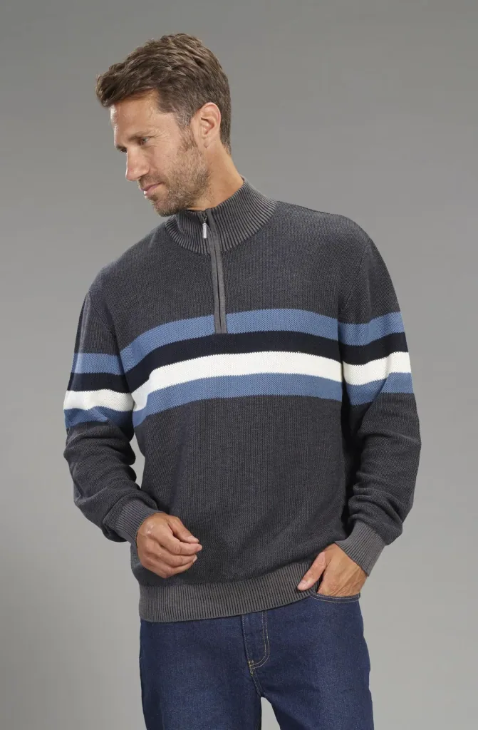 Pullover mit Stehkragen, Farbe blau, Gr.M