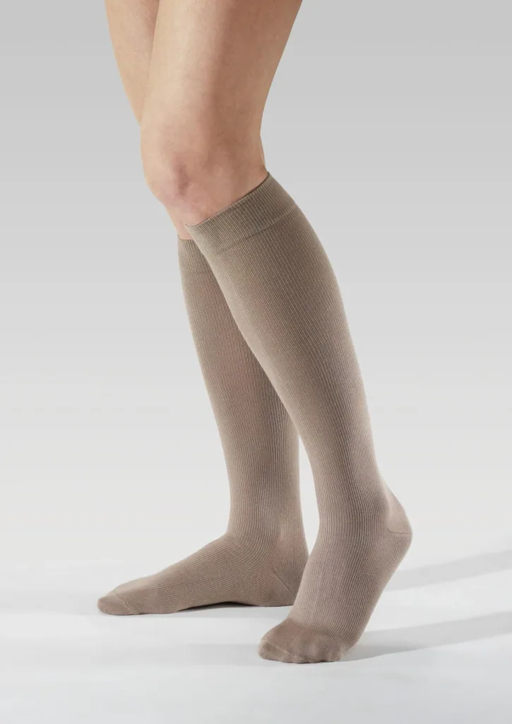 Stützstrümpfe, Baumwolle, 2 Paar, Größe XL (43-45), Beige
