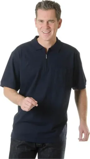 Herren Poloshirt mit Reißverschluss, Farbe rot, Gr. M