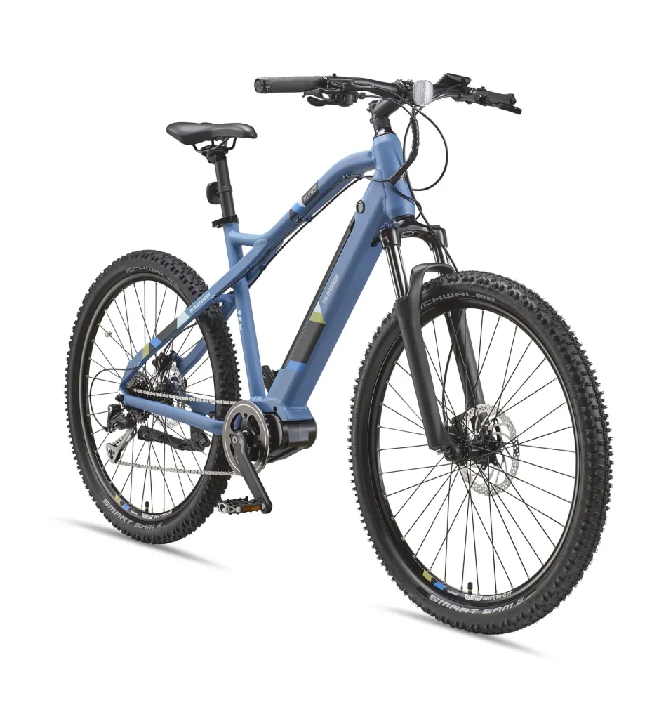 Unisex Alu MTB E-Bike 27,5 Zoll, 8-Gang Kettenschaltung, blau, Aufsteiger M925 Hardtail