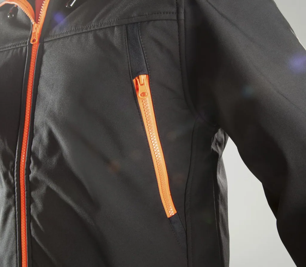 Softshelljacke, Farbe schwarz-orange, Größe M