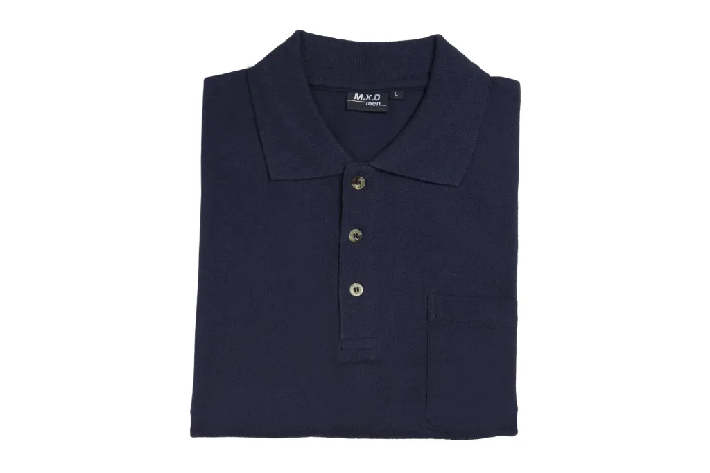 Poloshirt mit Knopfleiste und Brusttasche, Farbe marine, Gr.XL