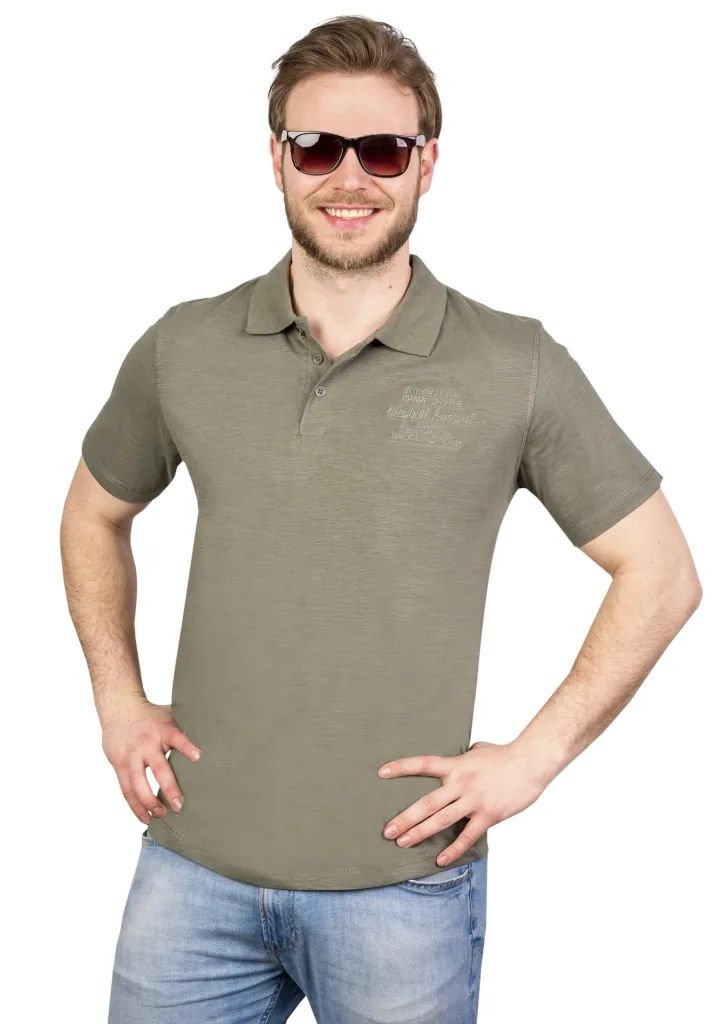 Poloshirt mit Knopfleiste, Farbe khaki, Gr. 3XL