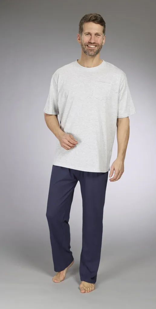 Herren Pyjama, Farbe grau/marine, Gr.M