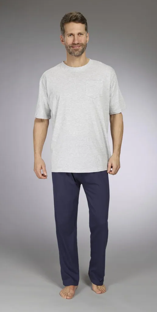 Herren Pyjama, Farbe grau/marine, Gr.M