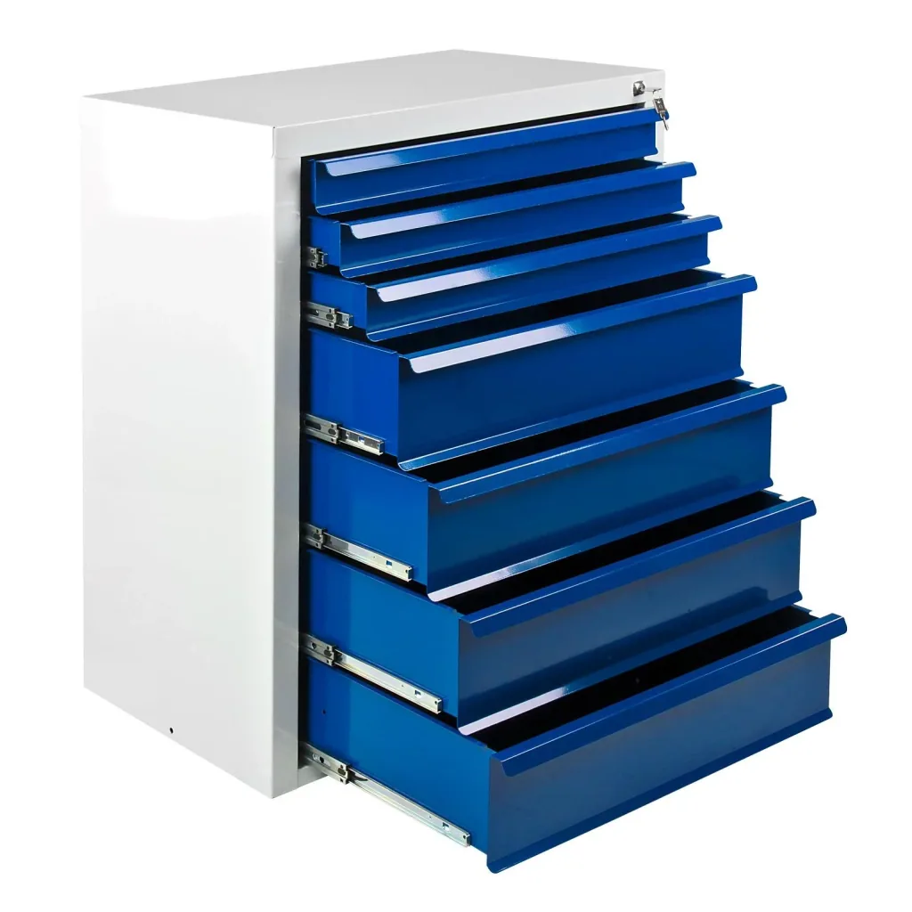 Schubladenschrank / Werkzeugschrank mammut, 7 Schubladen, RAL 7035 / 5012