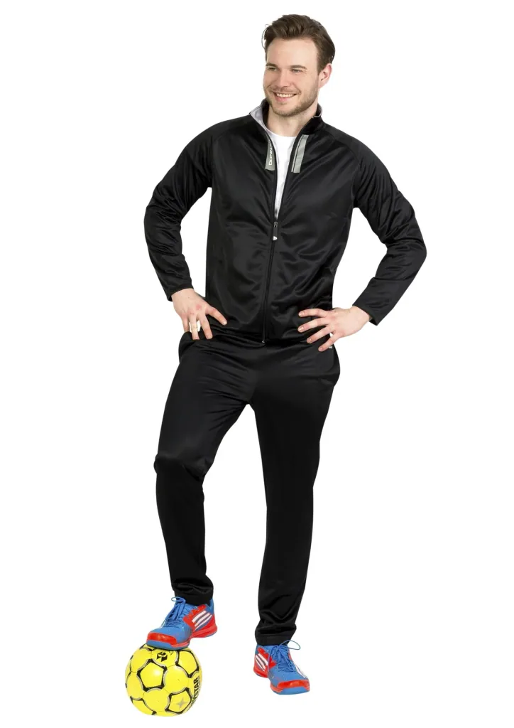 Trainingsanzug, 2-teilig, schwarz/grau, Gr. XL