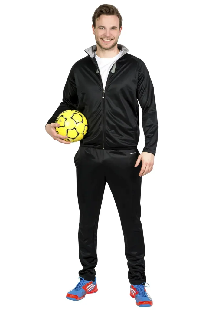Trainingsanzug, 2-teilig, schwarz/grau, Gr. XL