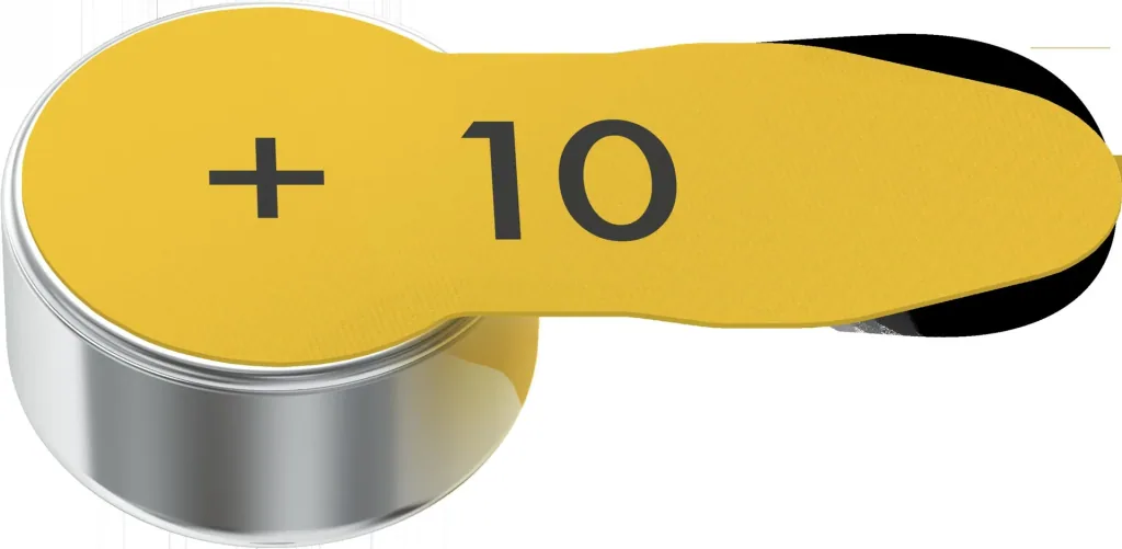 Batterien für Hörgeräte Zink-Luft 10 (PR70), 6er Set - GELB