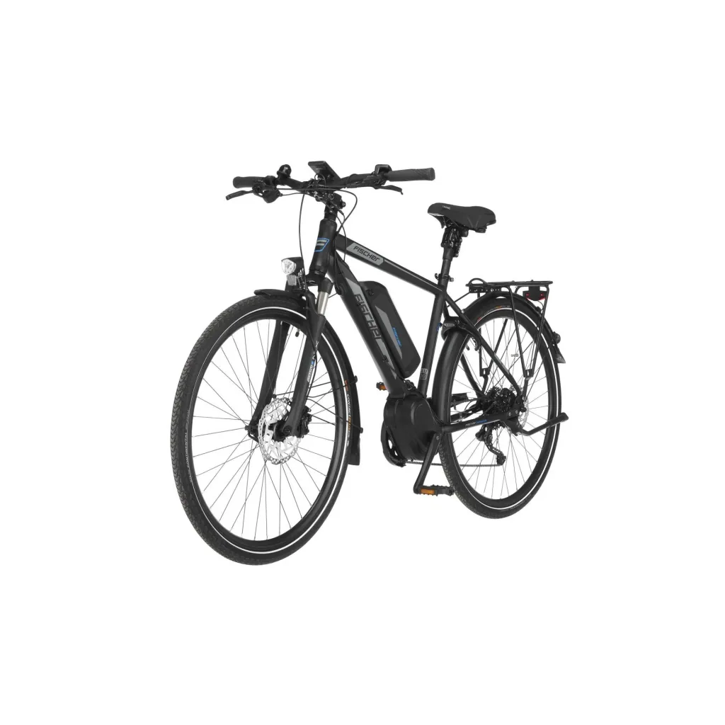 Herren E-Bike Trekking, 28 Zoll, Rahmengröße 55 cm, 10-Gang Kettenschaltung, schwarz matt, VIATOR ETH 1861