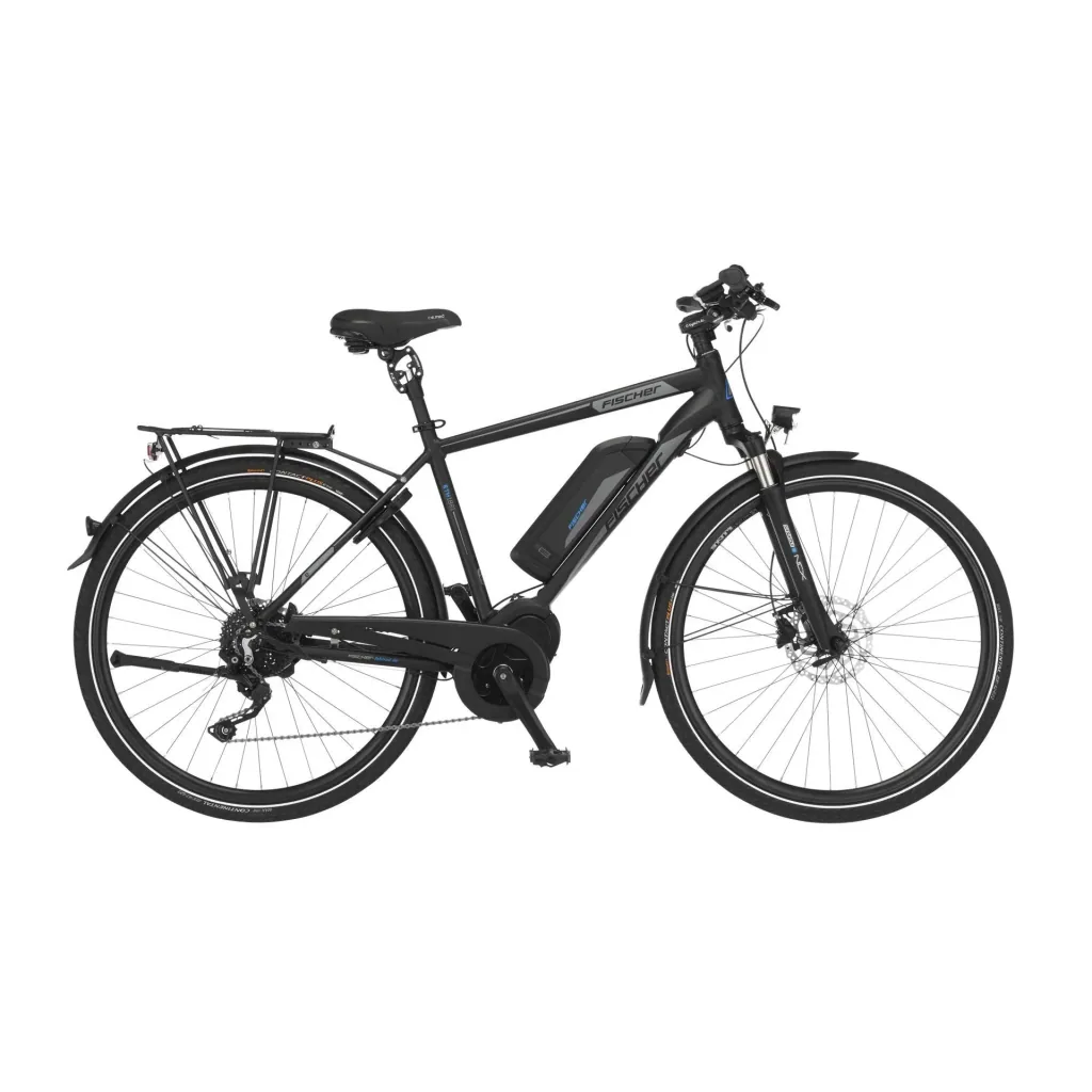 Herren E-Bike Trekking, 28 Zoll, Rahmengröße 55 cm, 10-Gang Kettenschaltung, schwarz matt, VIATOR ETH 1861