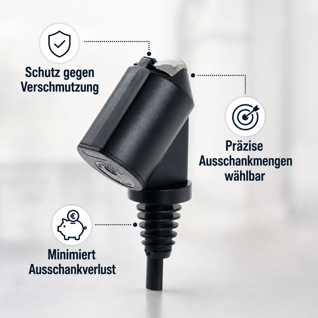 Portionierer, Ausgießer - "Bottle Master 3000" schwarz, für 0,5 - 1,5 Liter Flaschen, Ausgießer, Ausschankmenge: 50 ml